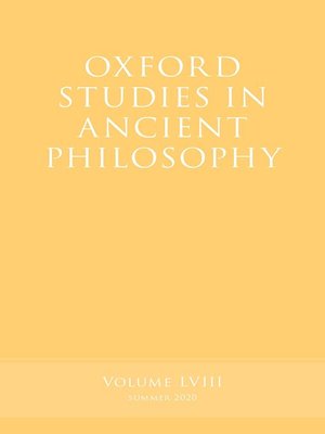 cover image of Oxford Studies in Ancient Philosophy, Volume 58